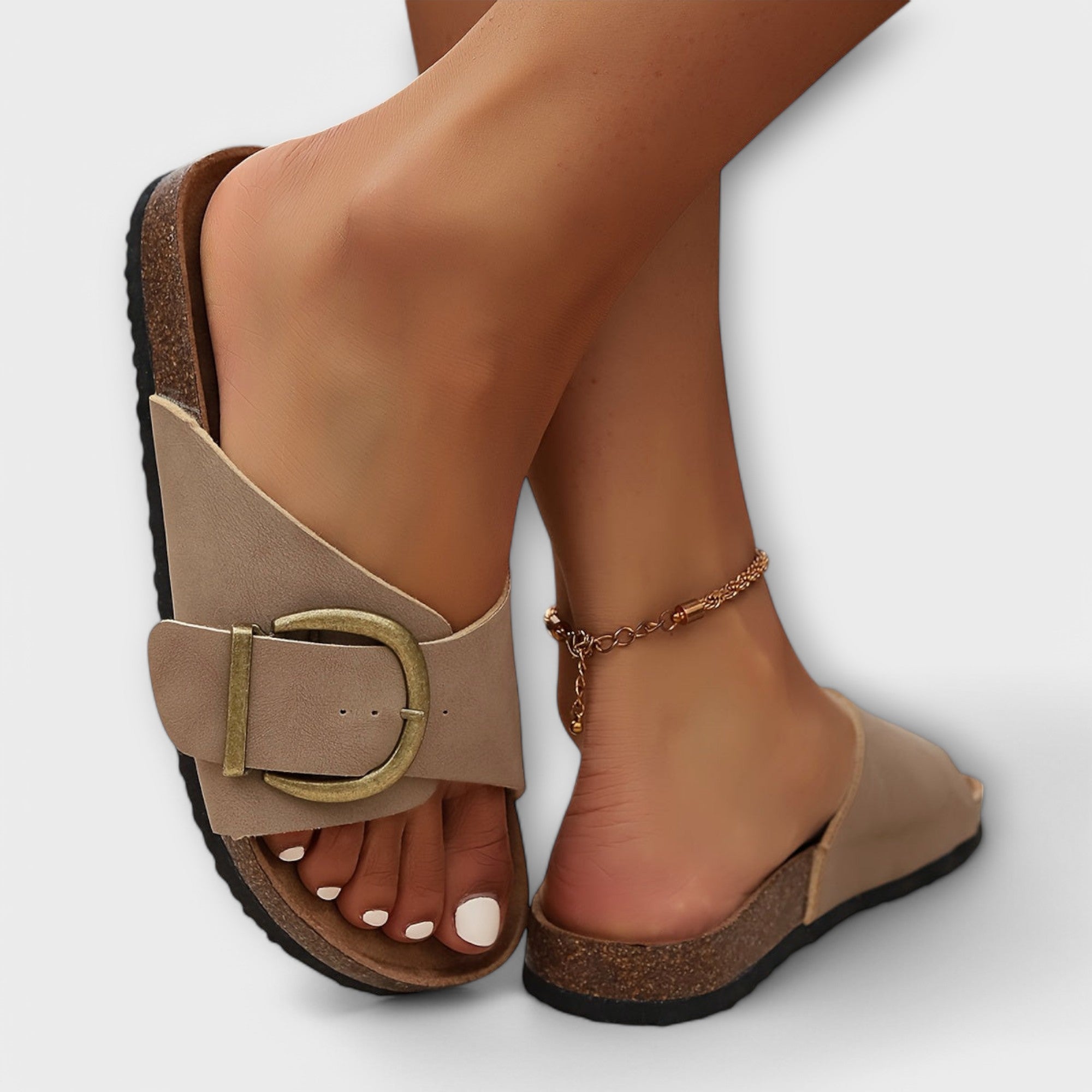 Olivia | Sandales Glissantes avec Boucle Élégante