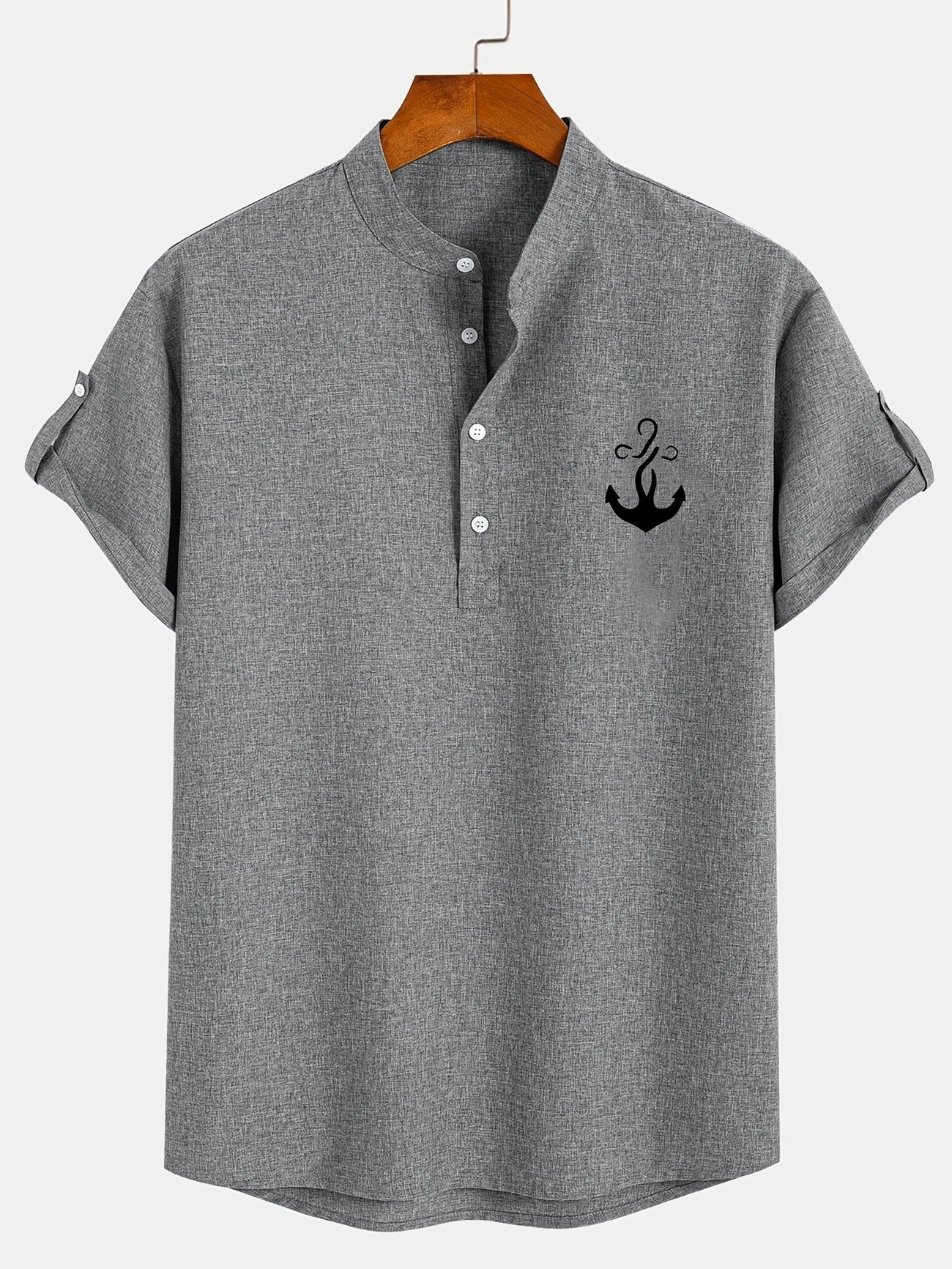 Olivier | Chemise courte à col montant