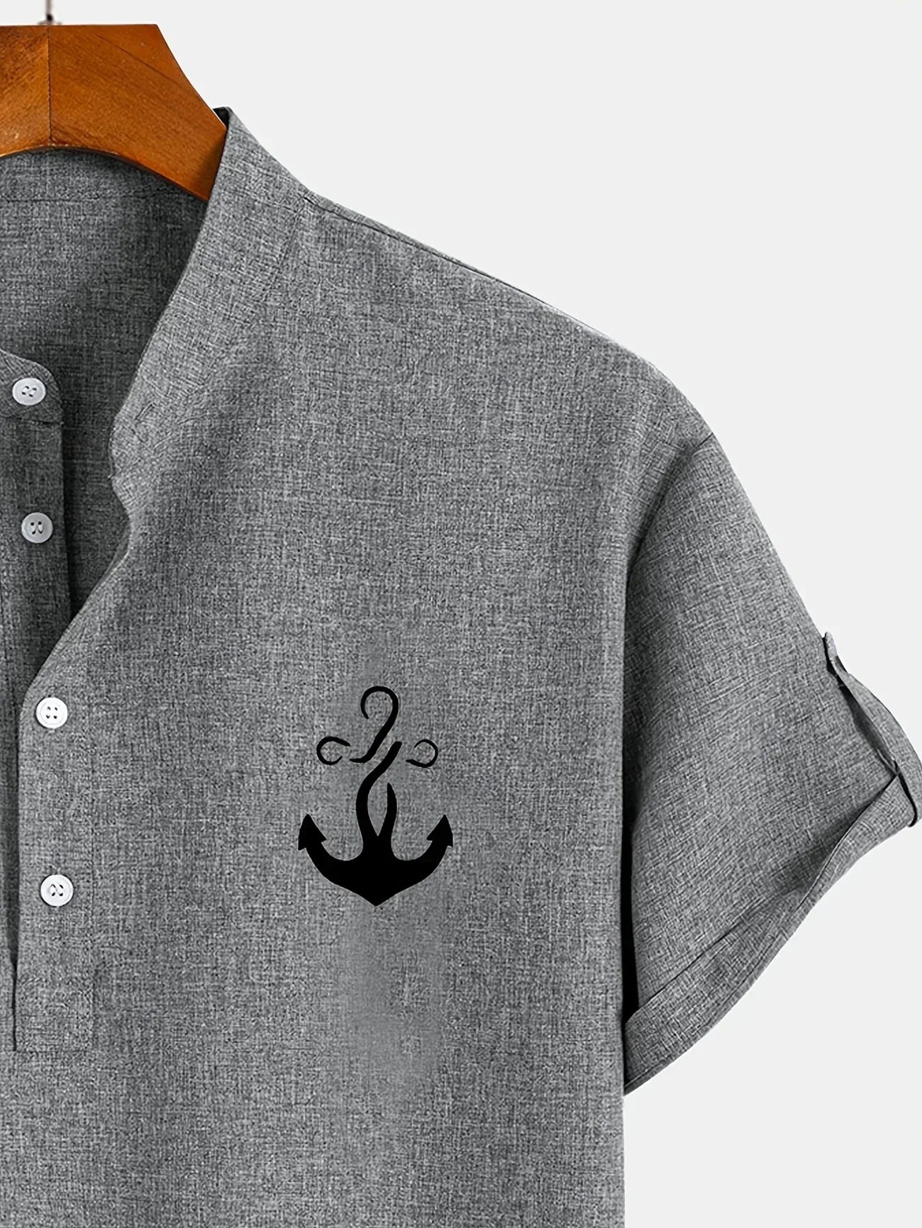 Olivier | Chemise courte à col montant