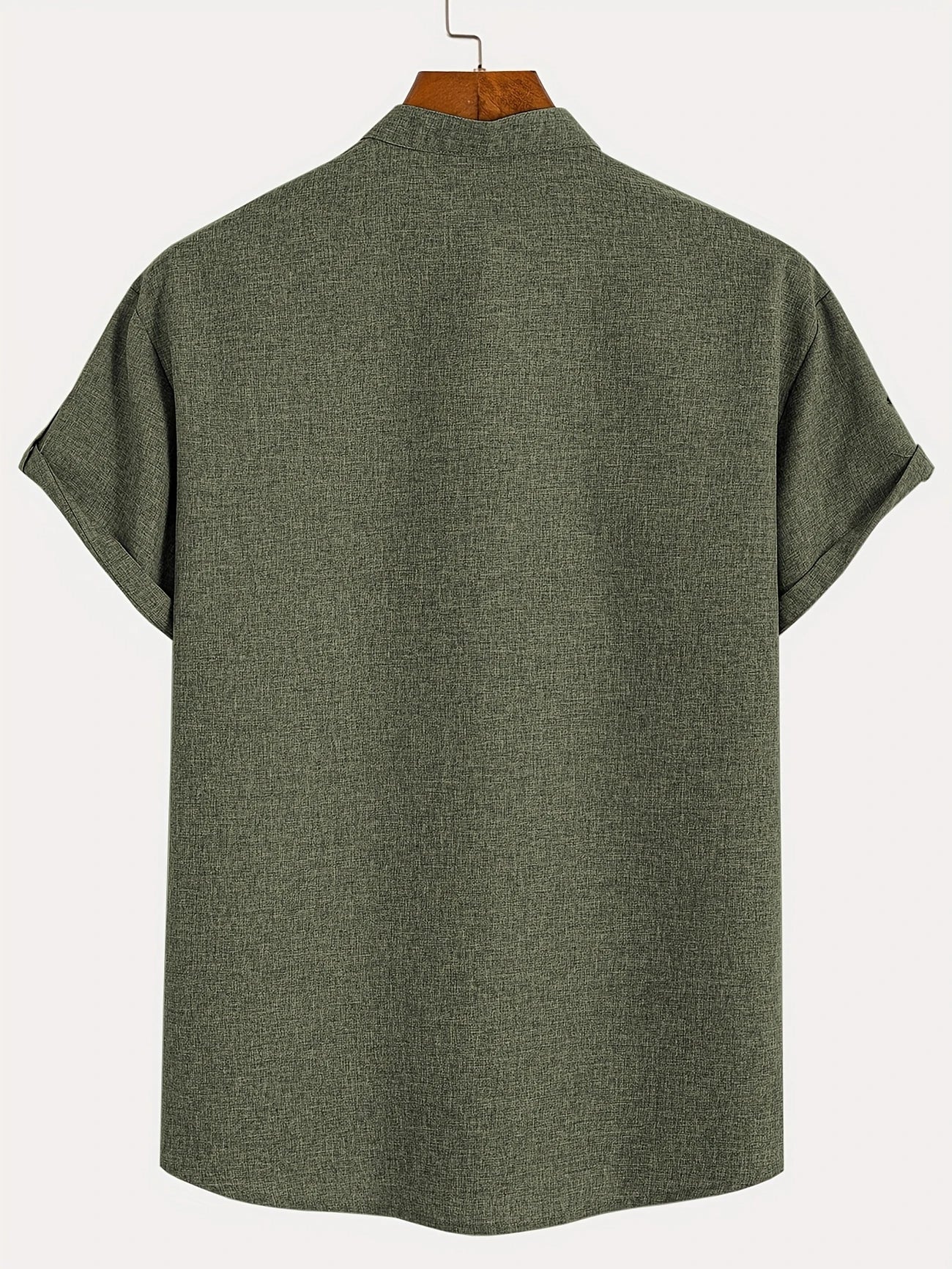 Olivier | Chemise courte à col montant
