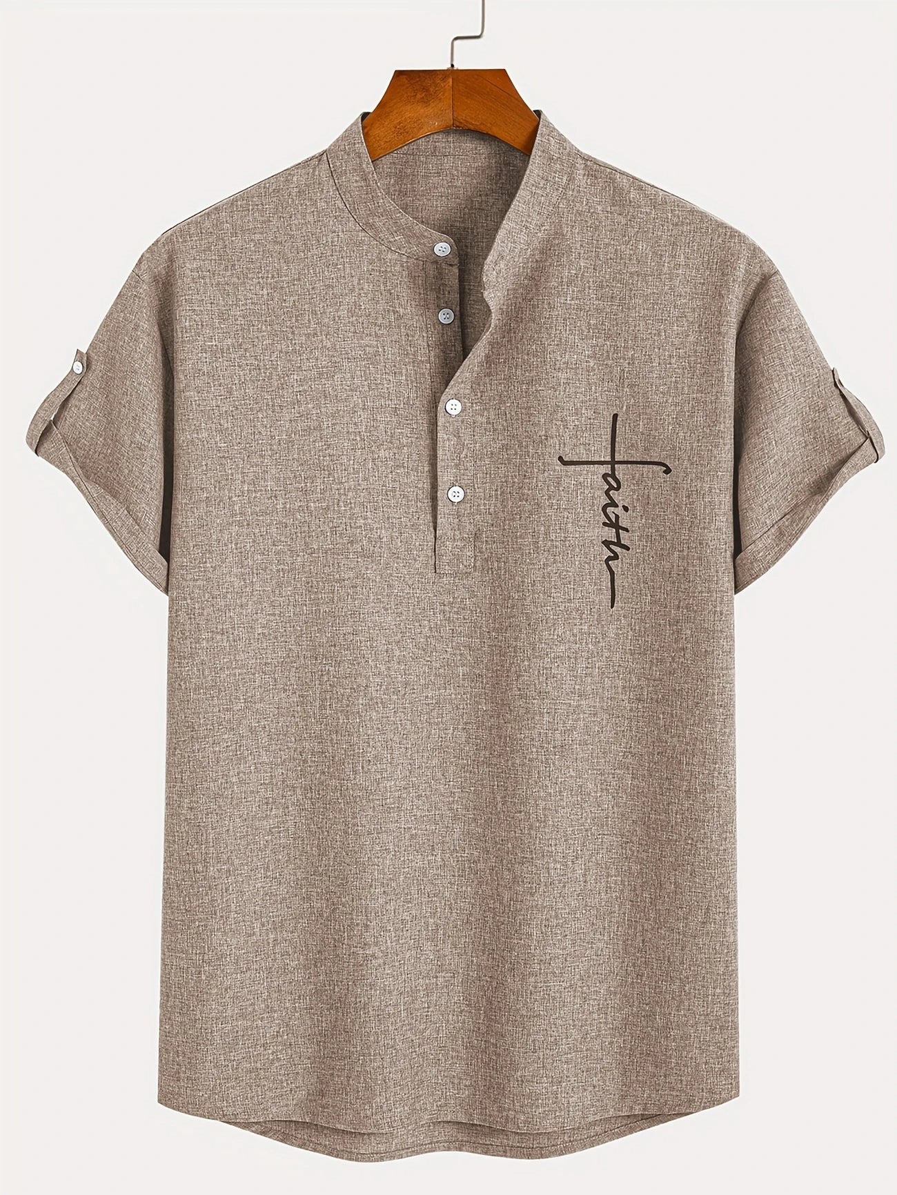 Olivier | Chemise courte à col montant