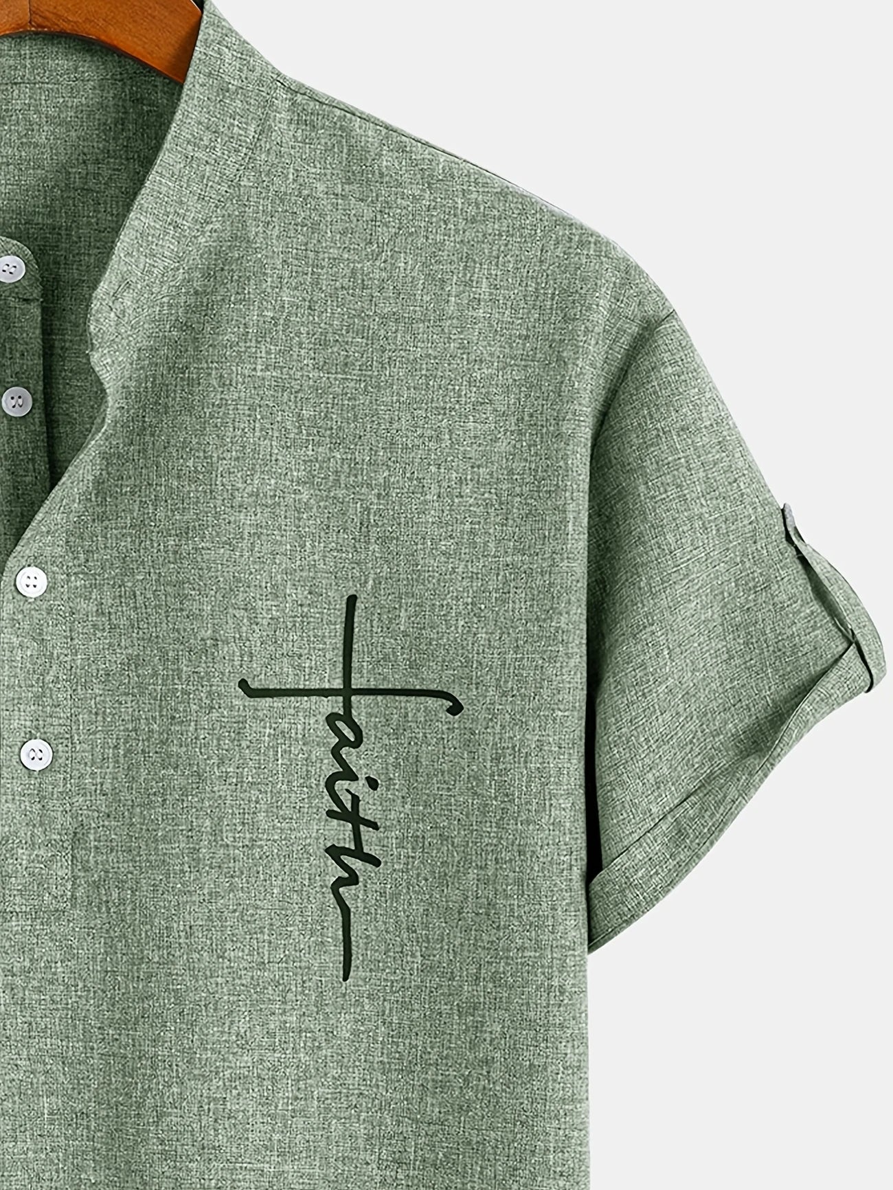 Olivier | Chemise courte à col montant