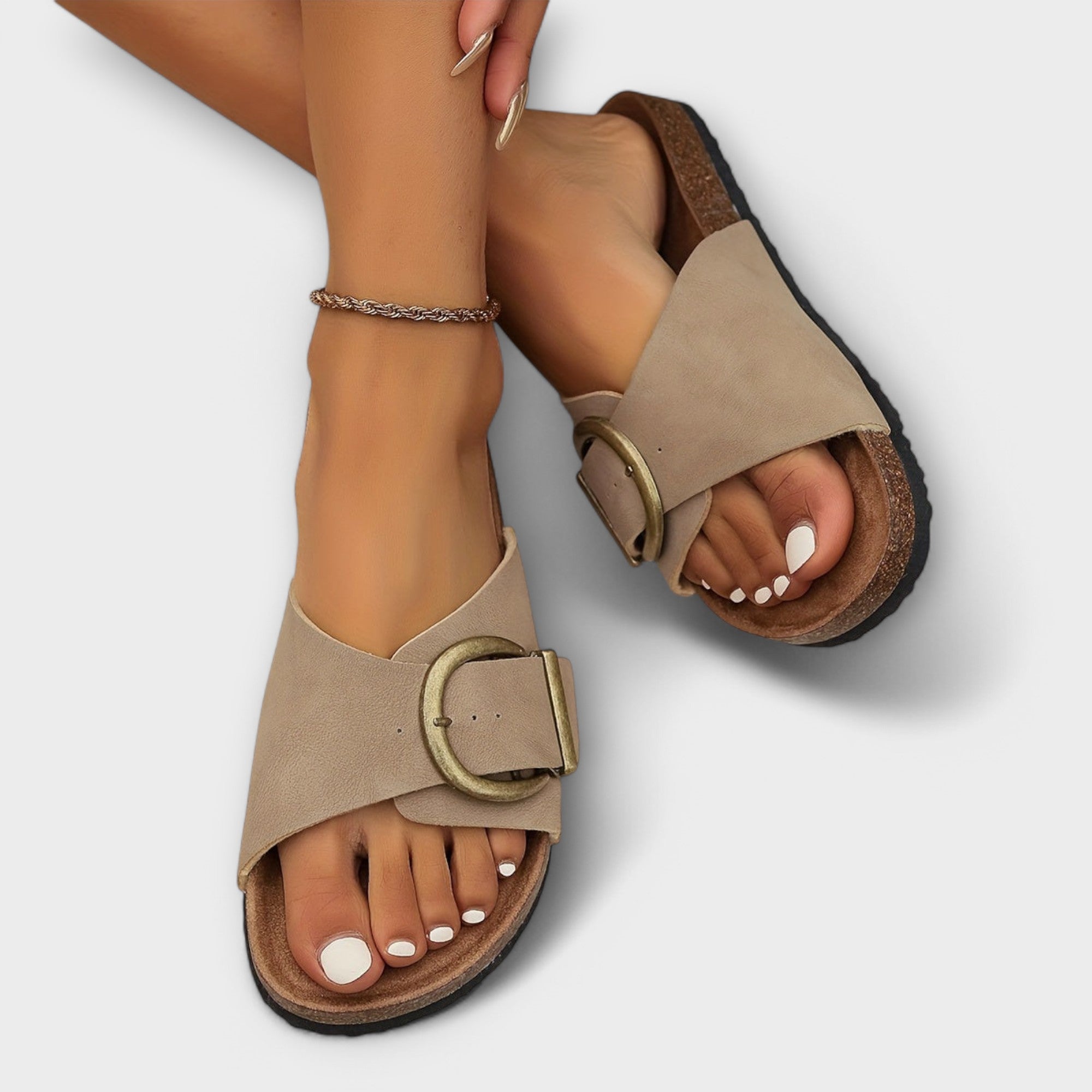 Olivia | Sandales Glissantes avec Boucle Élégante