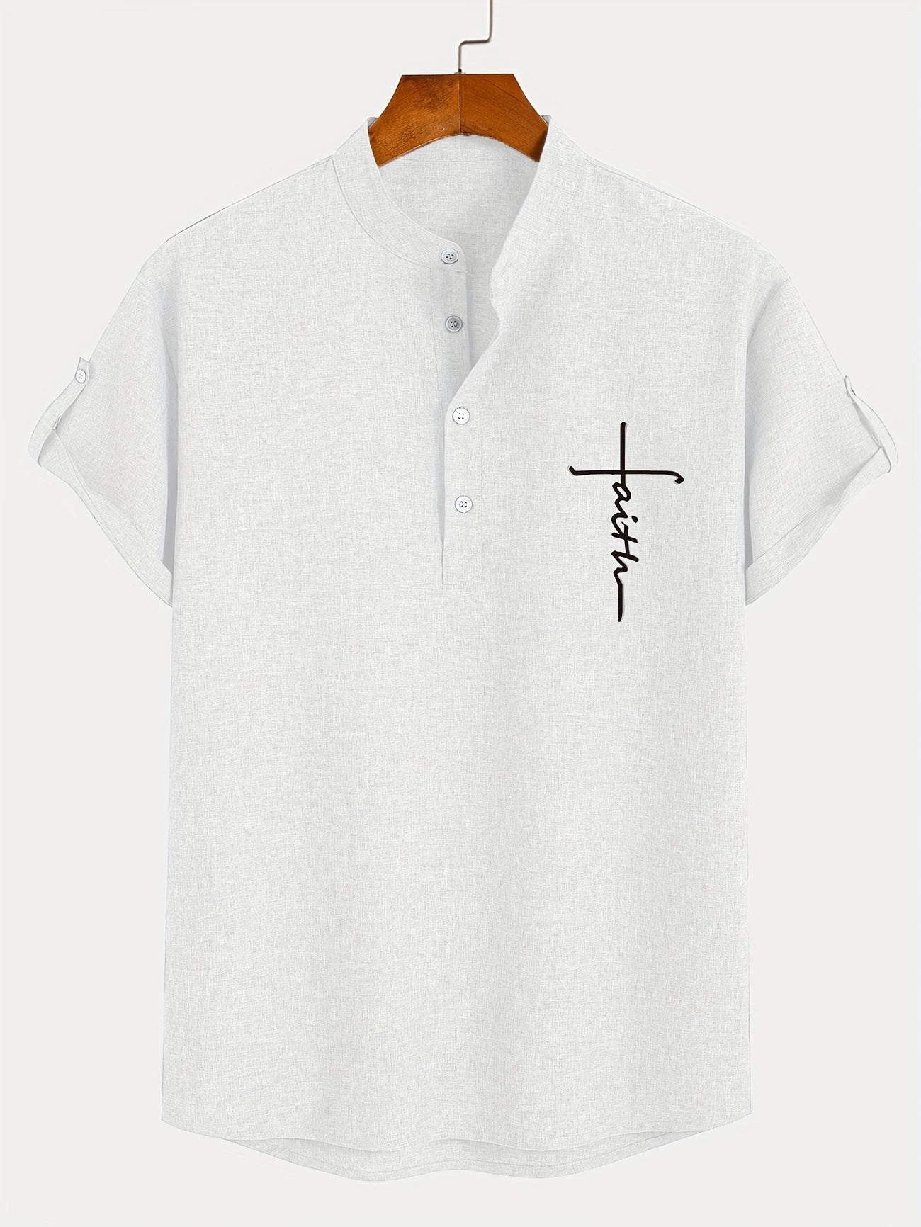 Olivier | Chemise courte à col montant