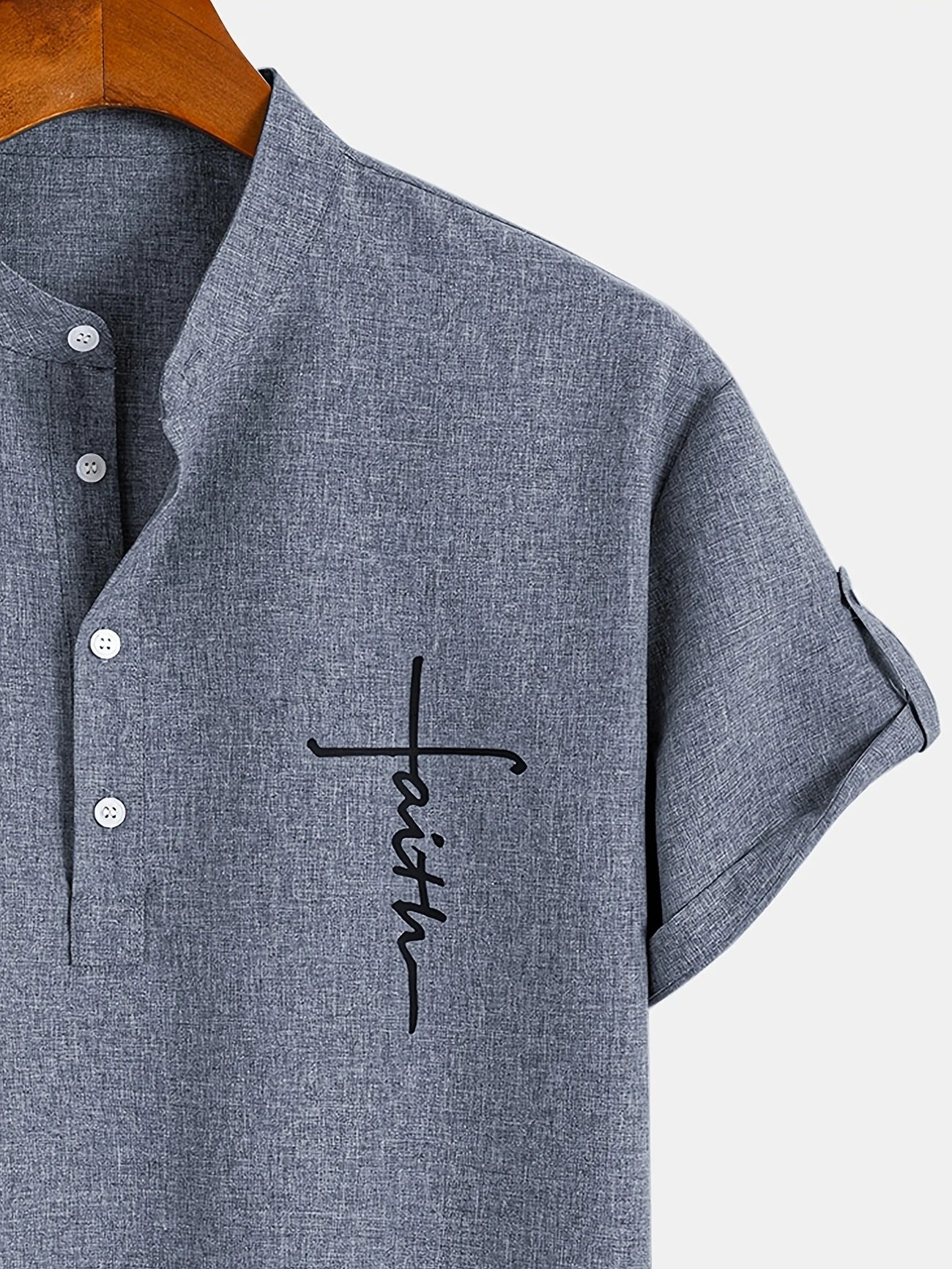 Olivier | Chemise courte à col montant