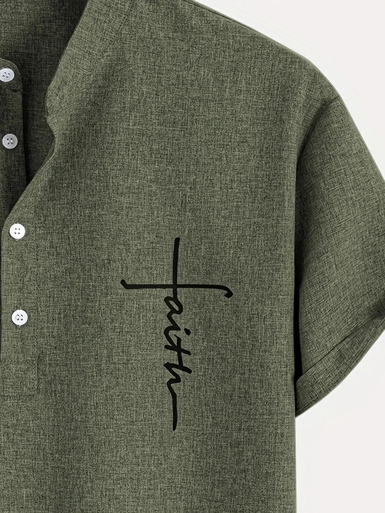 Olivier | Chemise courte à col montant