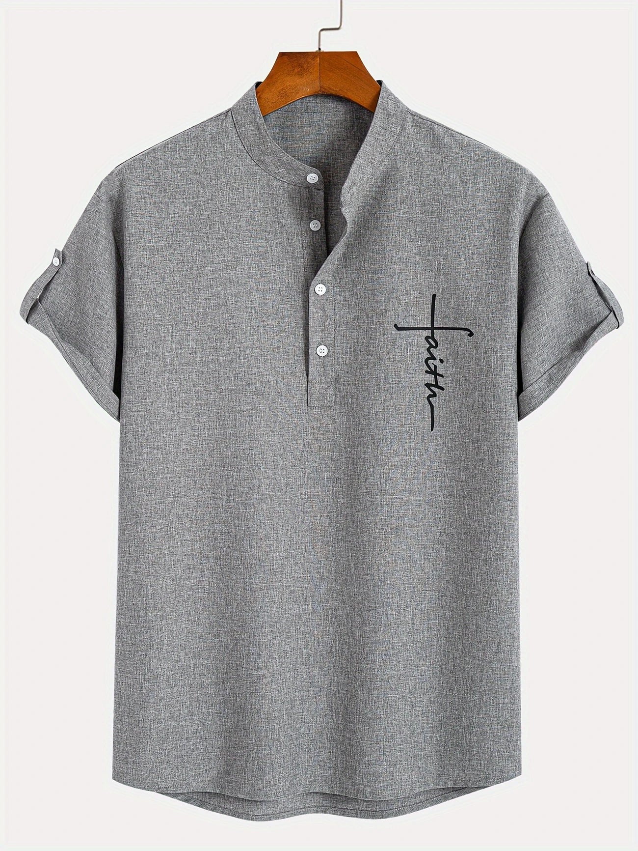 Olivier | Chemise courte à col montant