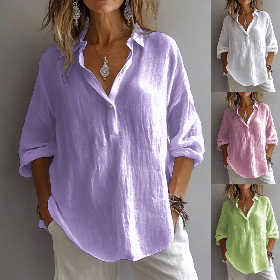 Amandine | Blouse élégante à col en V