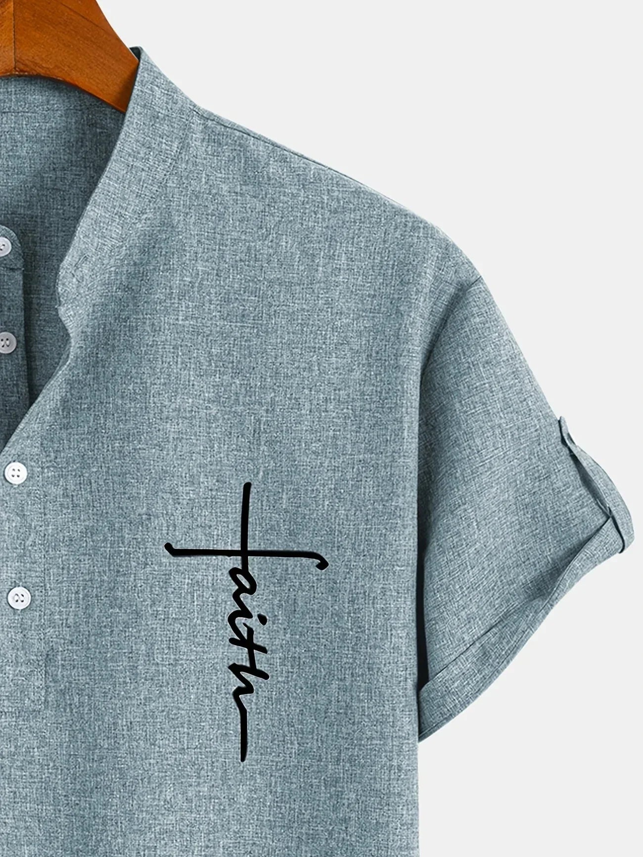 Olivier | Chemise courte à col montant