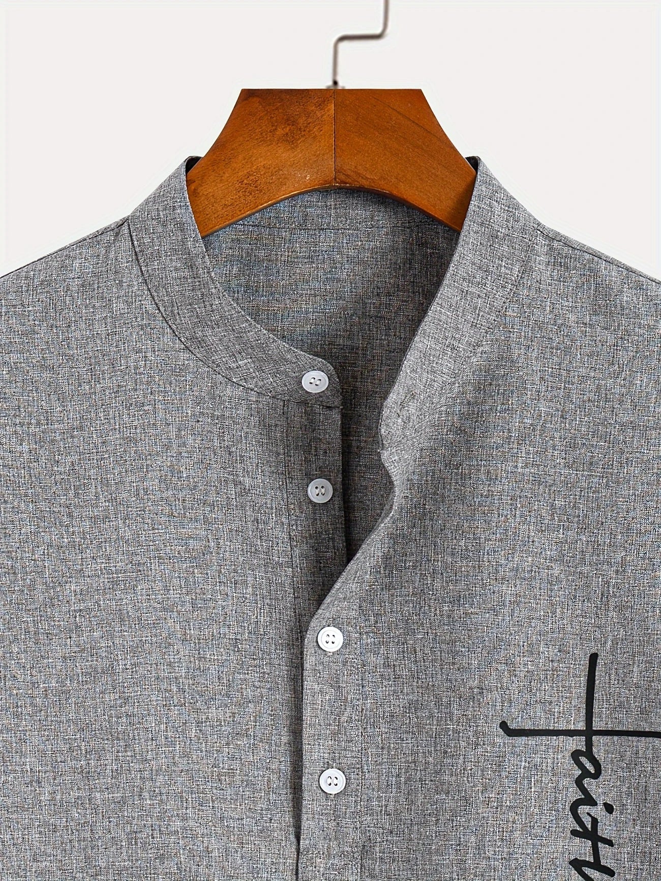 Olivier | Chemise courte à col montant