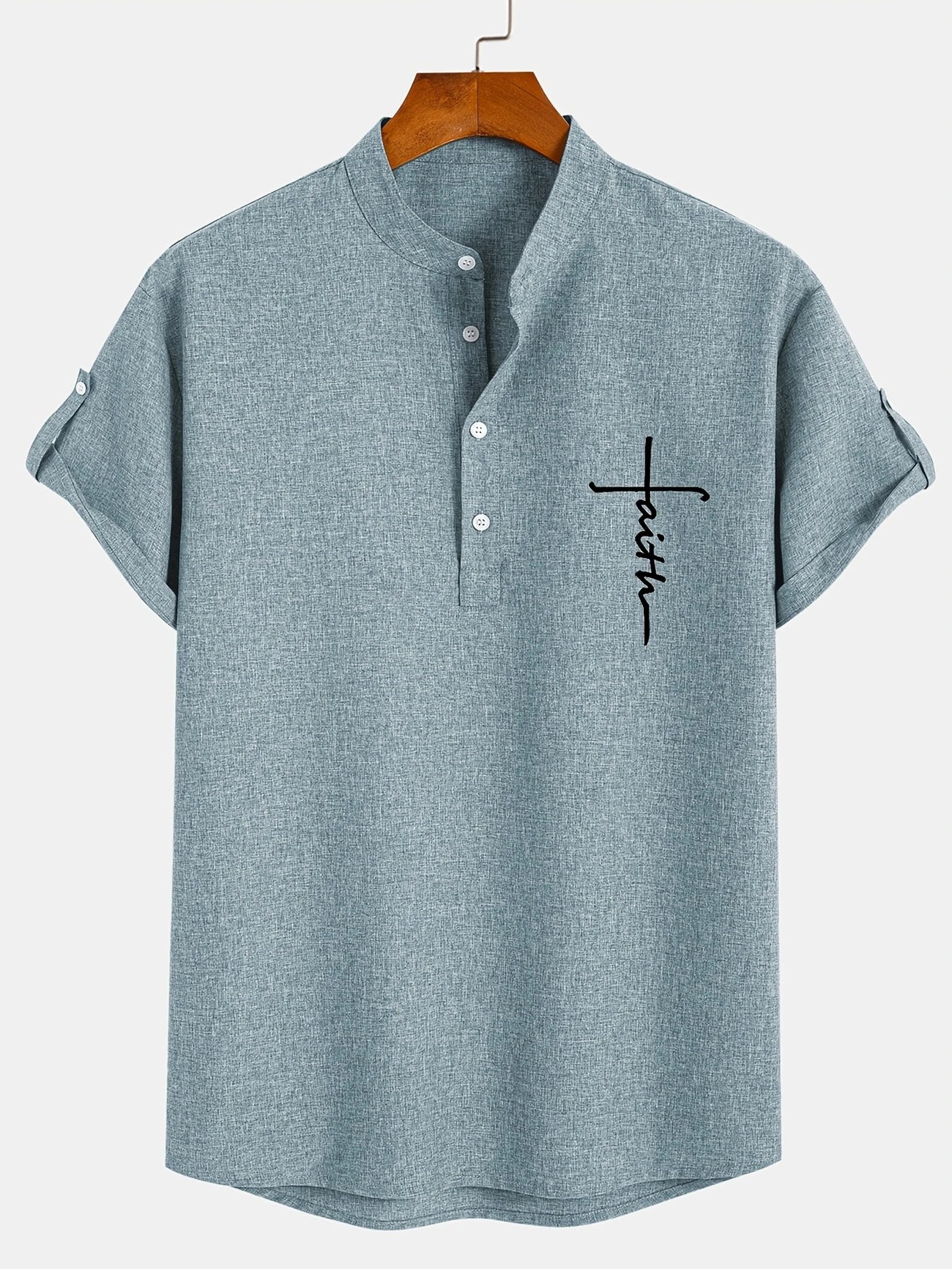 Olivier | Chemise courte à col montant