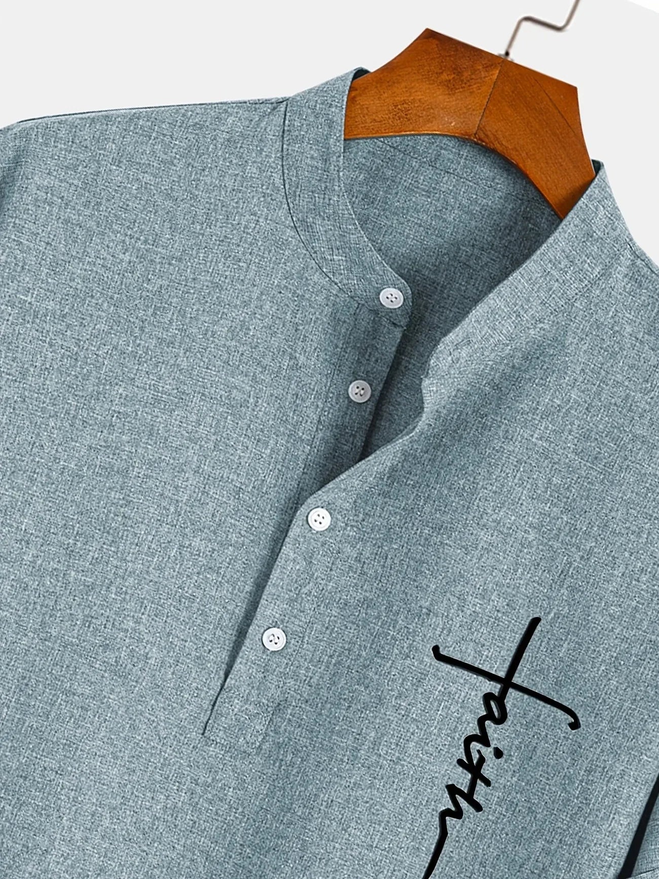 Olivier | Chemise courte à col montant