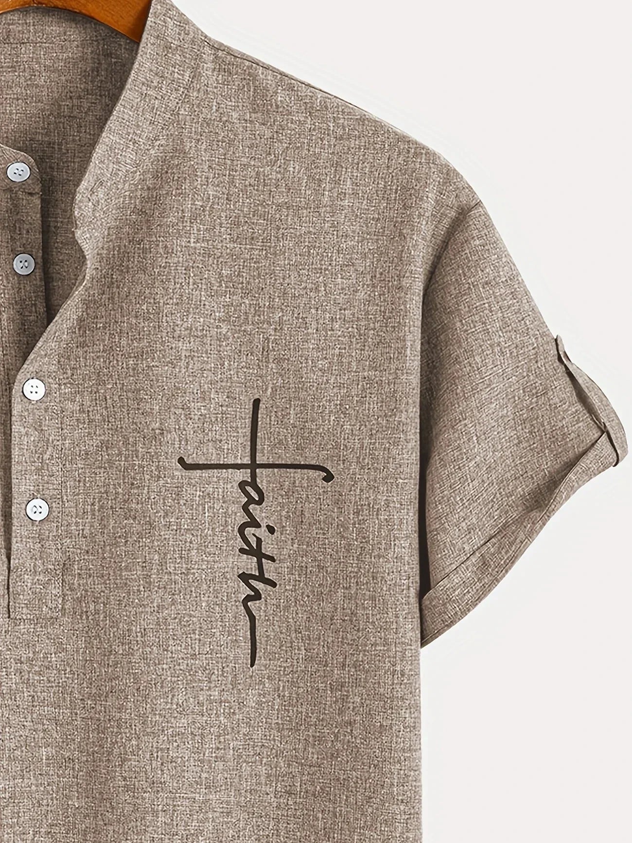 Olivier | Chemise courte à col montant