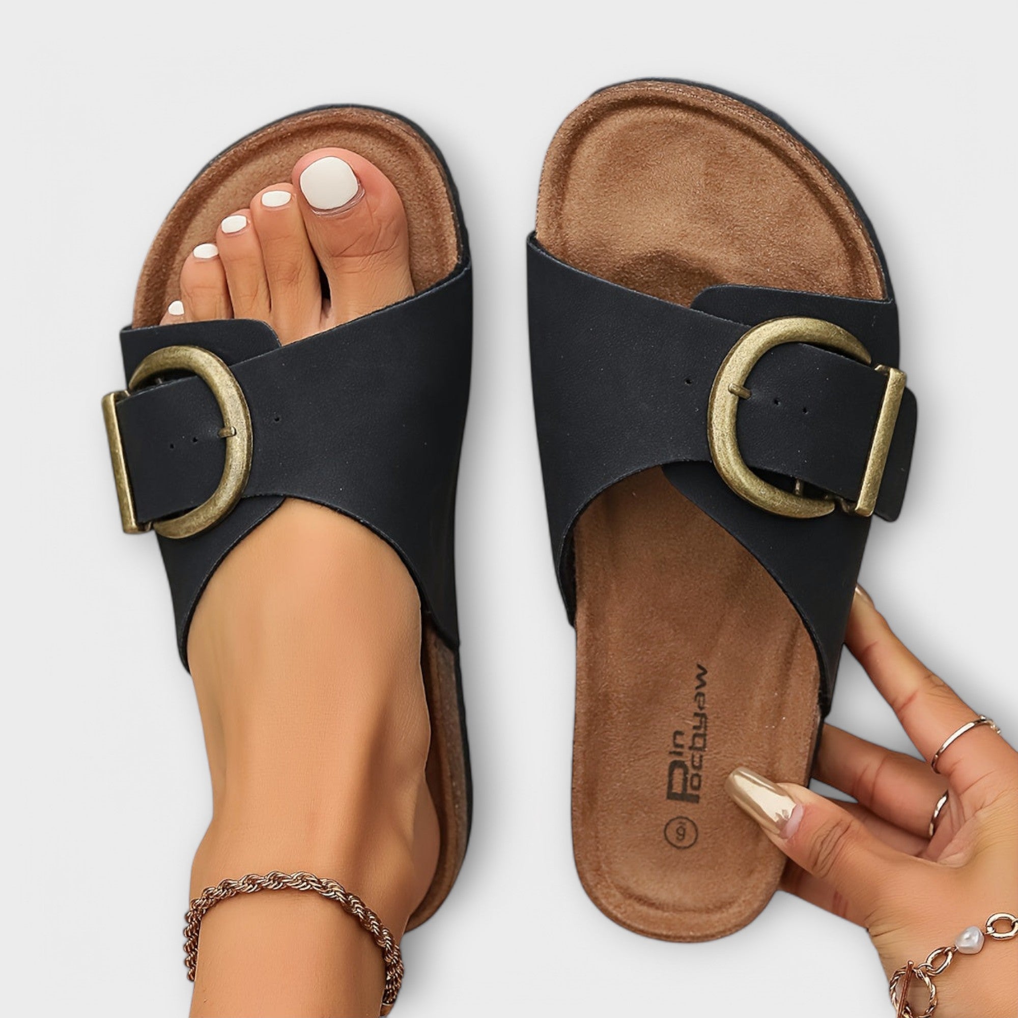 Olivia | Sandales Glissantes avec Boucle Élégante