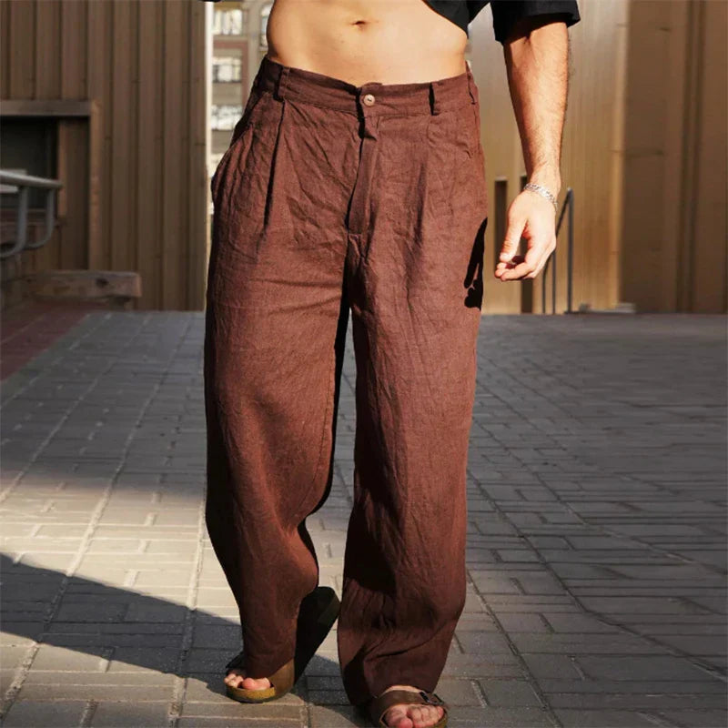 Dario | Pantalon en lin à jambe large