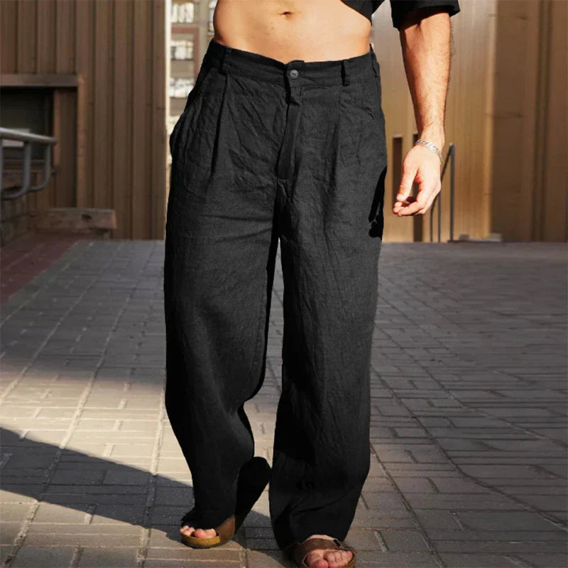 Dario | Pantalon en lin à jambe large