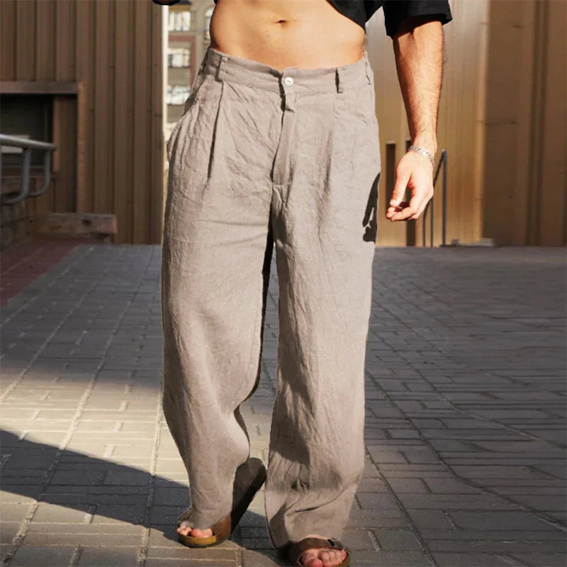 Dario | Pantalon en lin à jambe large