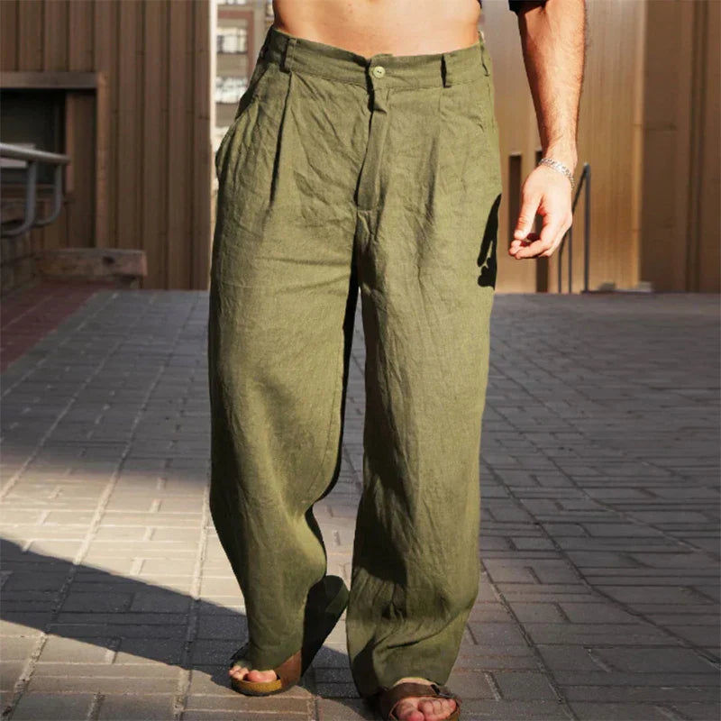 Dario | Pantalon en lin à jambe large