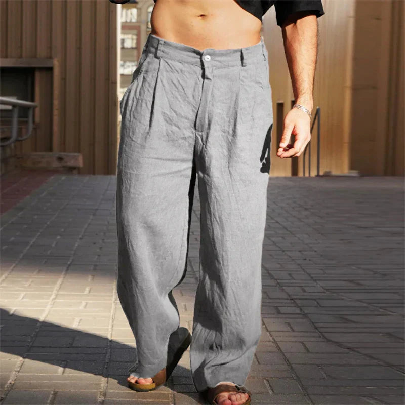 Dario | Pantalon en lin à jambe large